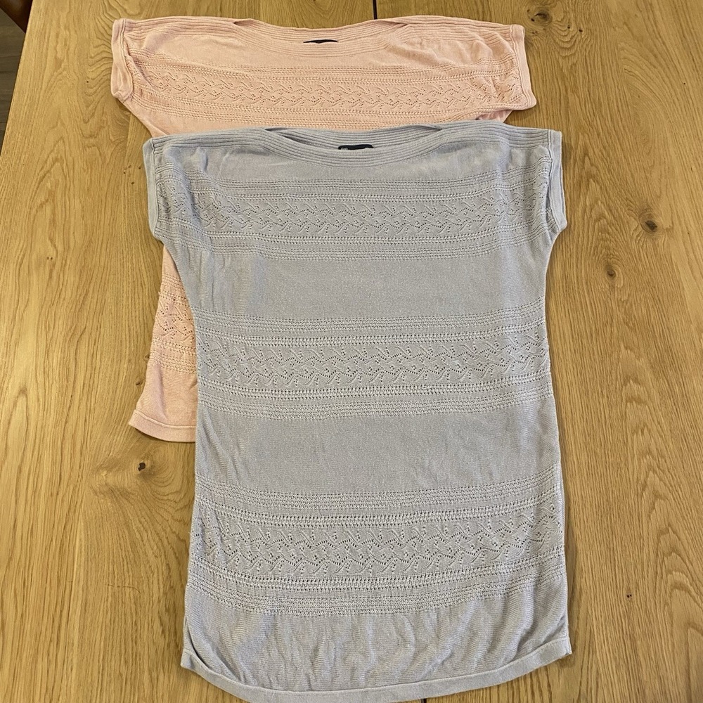 Gap Cap Sleeve Fairy Sweater Set Of 2 Womens Medium‎ Pink And Gray